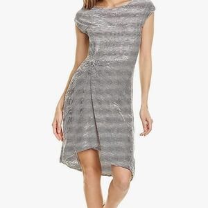 Max Studio Textured Knit Asymmetetrical Striped Dress - Size XL